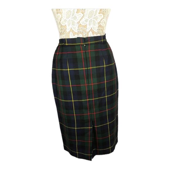 O'Neills of Dublin vintage 100% wool green red navy plaid skirt size 6 p - Picture 6 of 11